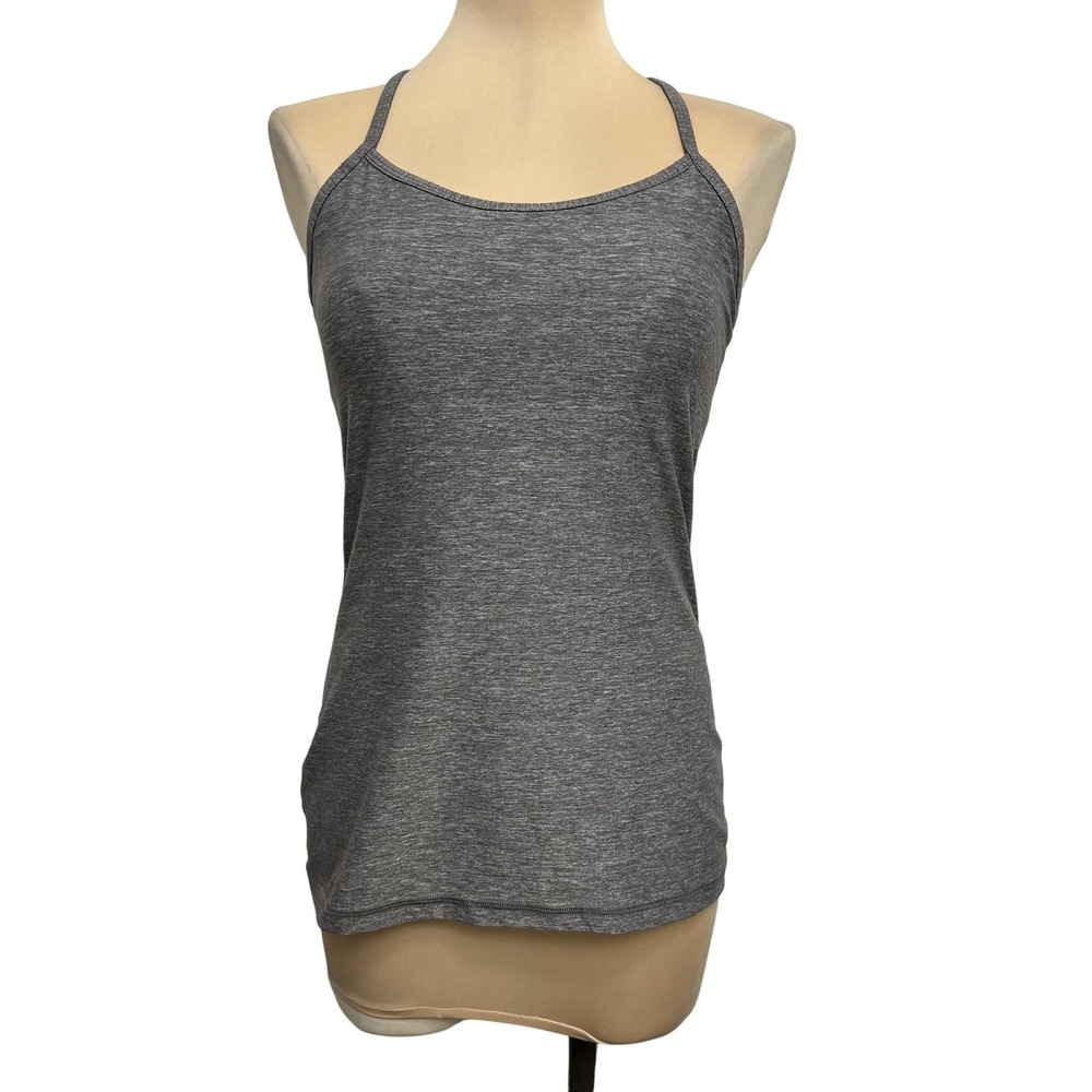 Lululemon Tank Top Womens Small Gray Power Y Racerback Athletic Yoga Cami Gym